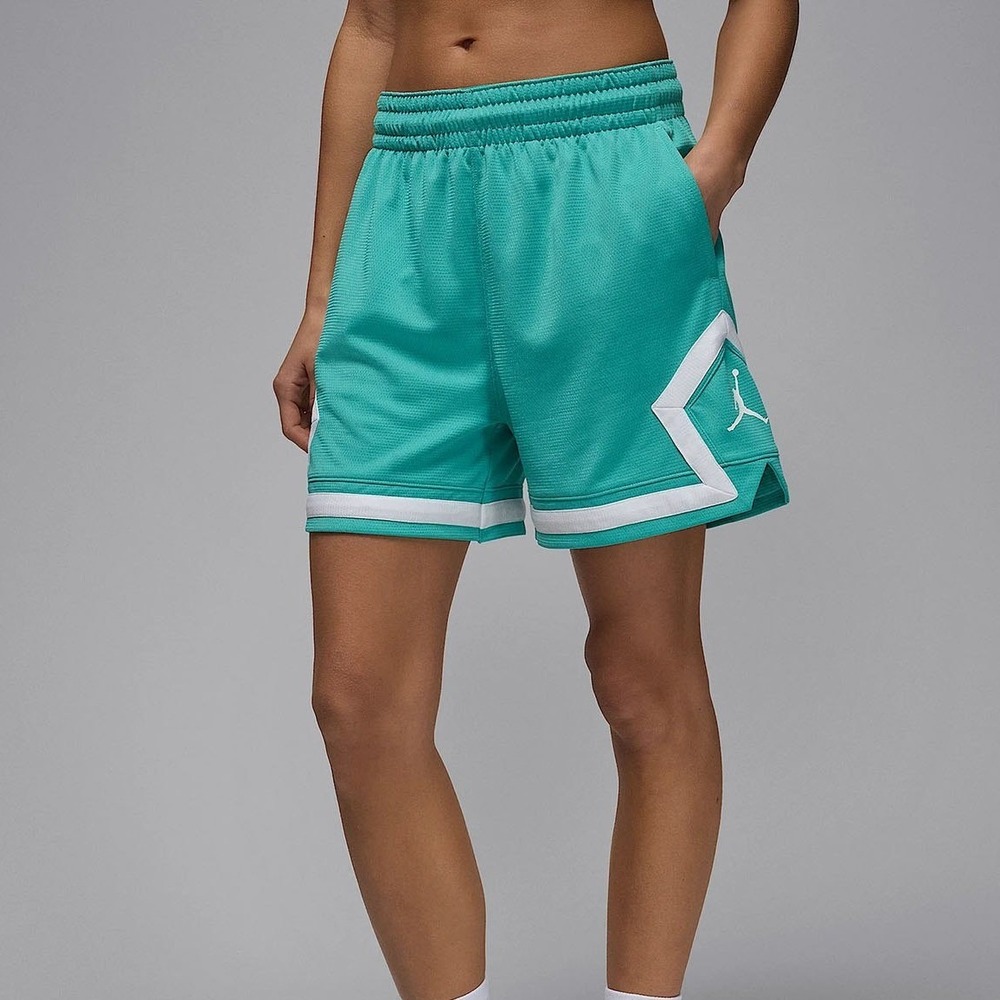Jordan Womens Diamond Mesh Basketball Shorts Teal Green FN5134-392 Small